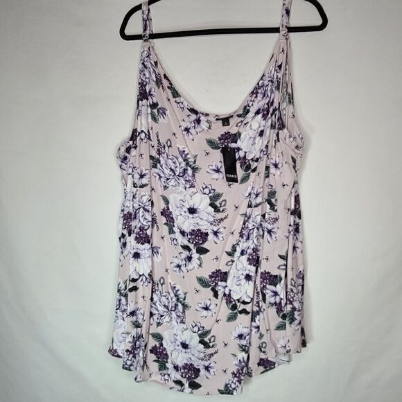 5X 28W Torrid Ava Purple Challis Cami Floral Light - Picture 6 of 11